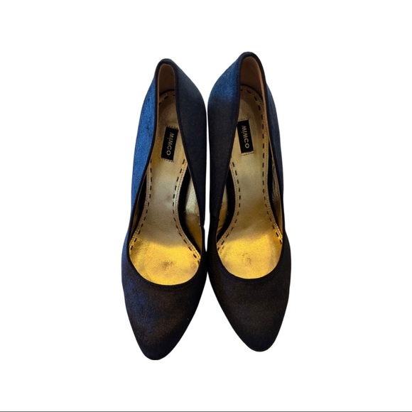 Mimco navy velvet round toe wedges size 10 - Picture 2 of 8